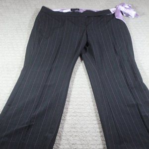 The Limited "Cassidy Fit" Size 8 Black w Purple Striped Satin Purple Tie